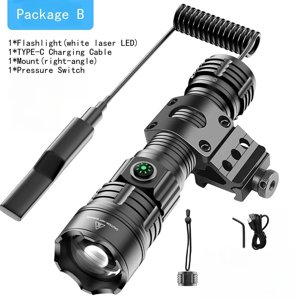 Super Flashlights Torches Ultra Powerful Flashlight USB Rechargeable Flash Light Night Scout Lights LED Zoom Tactical Lantern