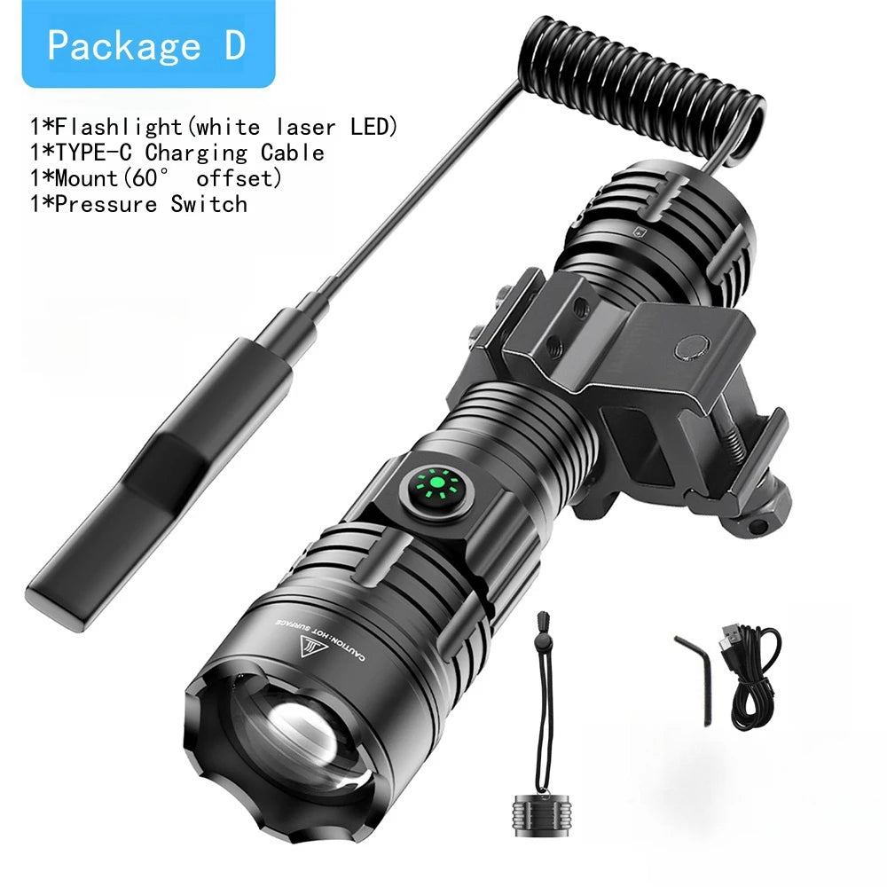 Super Flashlights Torches Ultra Powerful Flashlight USB Rechargeable Flash Light Night Scout Lights LED Zoom Tactical Lantern