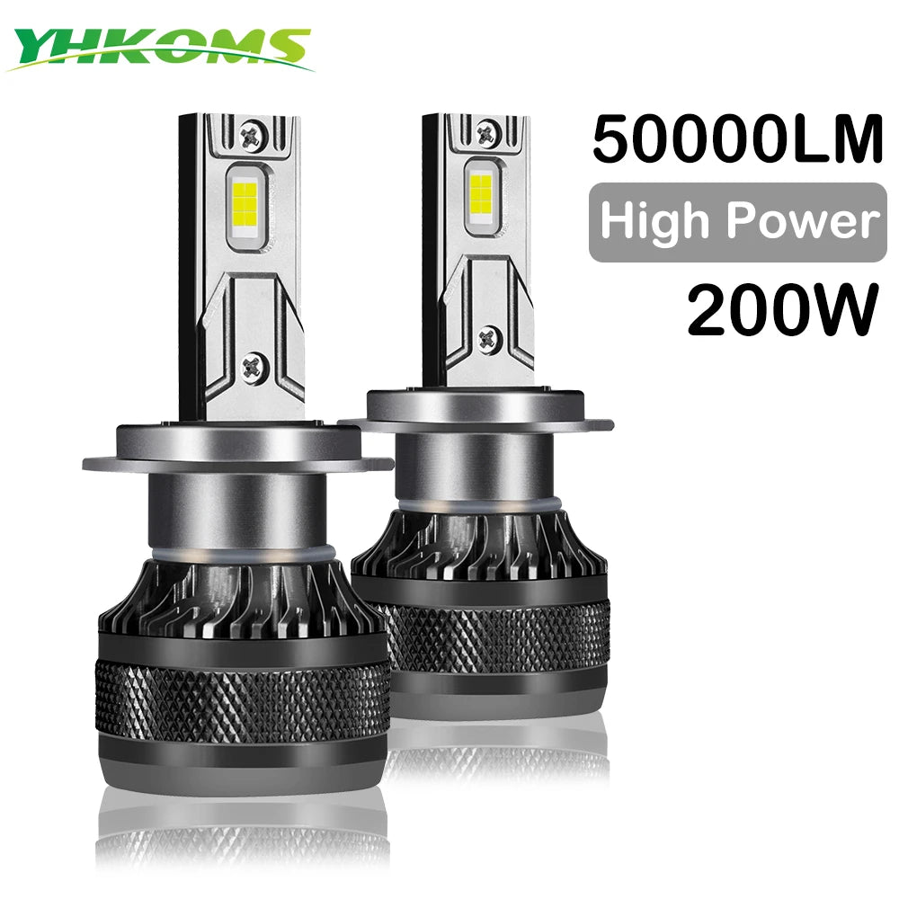 ✅ YHKOMS Car LED Headlight Bulbs — Turbo Brightness! H7 | H4 | H1 | H8 | H11 | HB3 | HB4 | 9005 | 9006 | 9012 | 6000K | 200W | 50,000LM | 12V