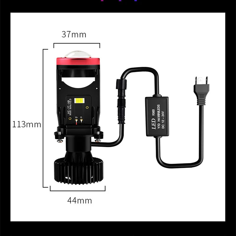💡 2Pcs H4 Lenses LED Lamp 🔧 | H4 Canbus LED Headlights 🚘 | H4 Mini Projector LED 💥 | Motorcycle & Car Headlight Bulbs 🏍️🚗