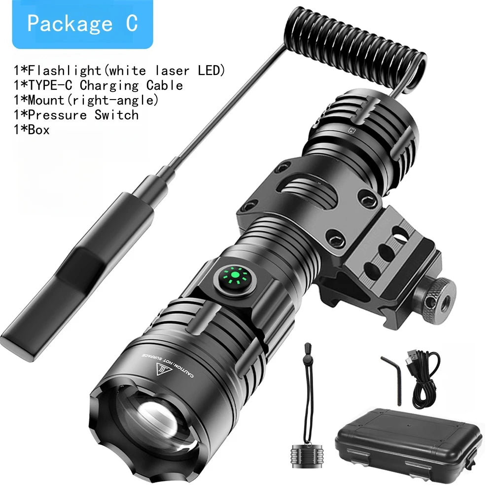 Super Flashlights Torches Ultra Powerful Flashlight USB Rechargeable Flash Light Night Scout Lights LED Zoom Tactical Lantern
