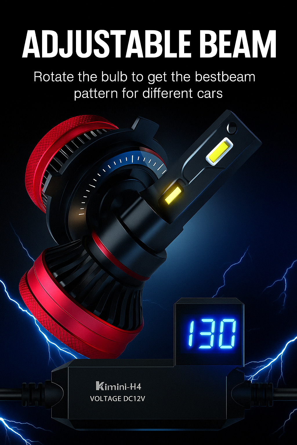 K13 LED Car Headlights H4 H1 H7 H11 HB3 130W Super Bright High Watts