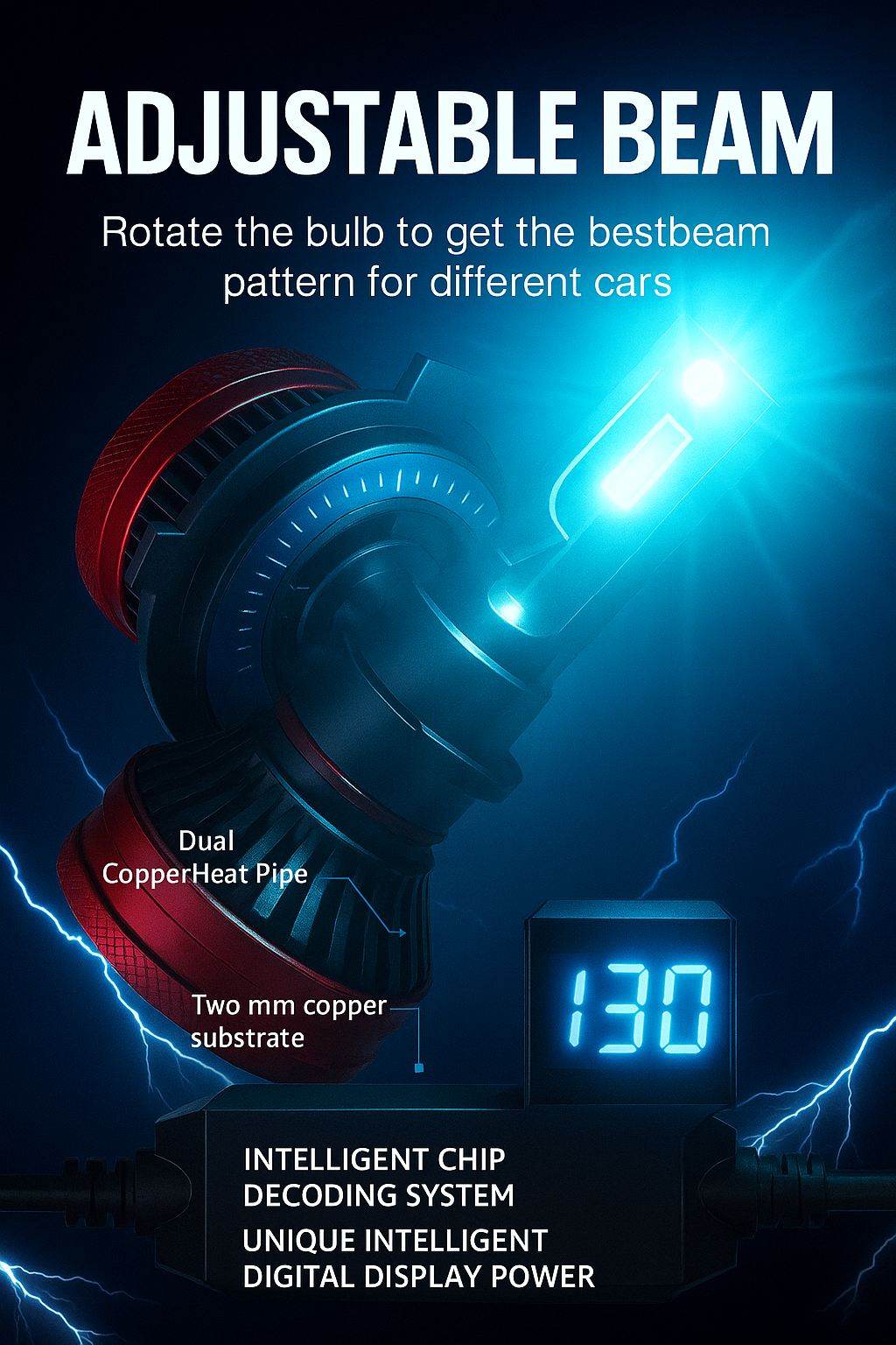 K13 LED Car Headlights H4 H1 H7 H11 HB3 130W Super Bright High Watts