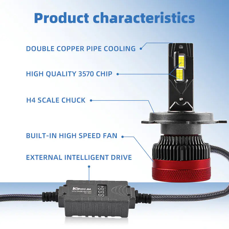 K13 LED Car Headlights H4 H1 H7 H11 HB3 130W Super Bright High Watts