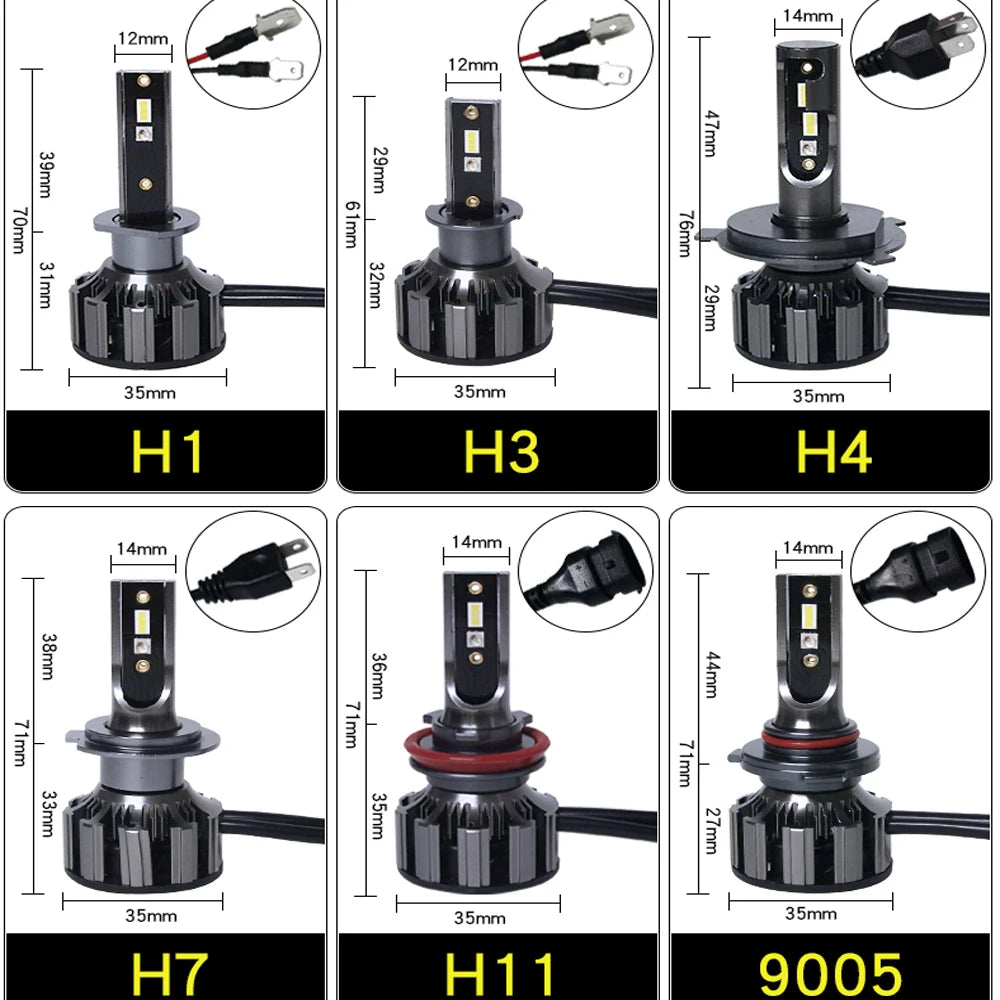2X 90W Car Headlight H4 H7 LED Car Headlight Lamp RGB Halo H8 H9 H11 9005 9006 Led Auto Headlamp Bulb RGB App Bluetooth Control