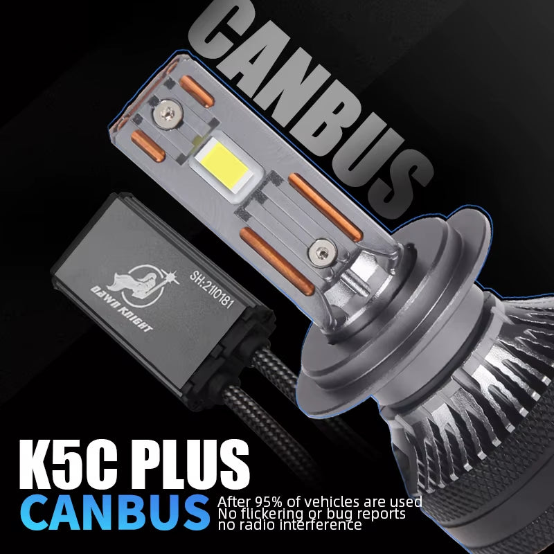 ✅ DAWNKNIGHT K5C Plus / K6C LED Bulbs — High-Performance Lighting! 140W | H7 | H4 | H11 | HB3 | 9005 | HB4 | 9006 | 4300K | Double Copper Tube | CANBUS | Fog Light | 12V | 2PCS
